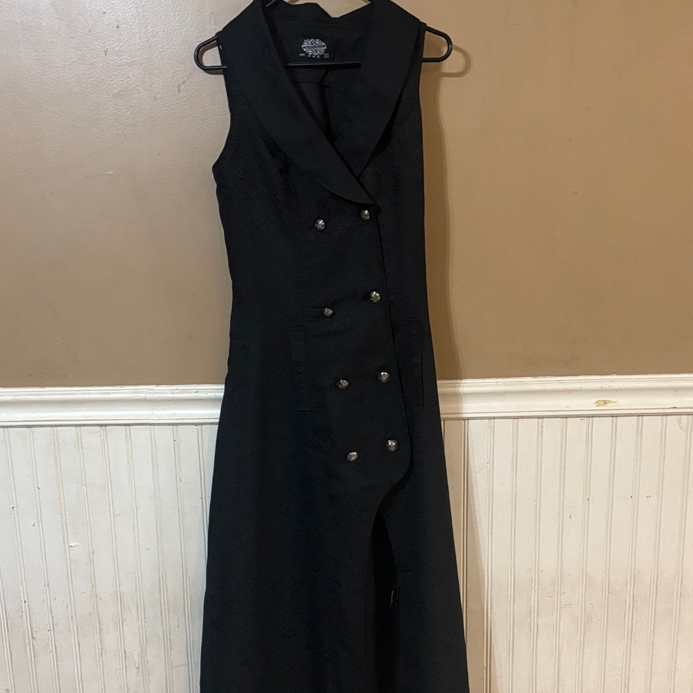 Elegant Black Double-Breasted Dress